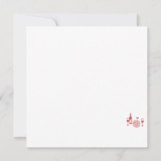 Carte De Remerciements Rustic Pizza & Wine Mariage (Dos)