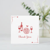 Carte De Remerciements Rustic Pizza & Wine Mariage civil (Debout devant)