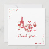 Carte De Remerciements Rustic Pizza & Wine Mariage Show (Devant)