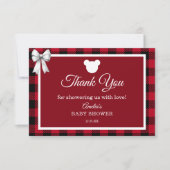 Carte De Remerciements Rustic Red Plaid Merry Little Baby Shower (Devant)