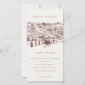 Carte De Remerciements Rustic Rust Winery Mountain Croquis Mariage Invita (Devant)