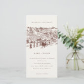 Carte De Remerciements Rustic Rust Winery Mountain Croquis Mariage Invita (Debout devant)