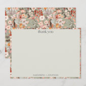 Carte De Remerciements Rustic Sage Botanical Couples Shower Custom Names (Devant / Derrière)