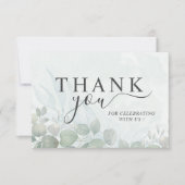 Carte De Remerciements Rustic Sage Green Thank You Eucalyptus Wedding (Devant)