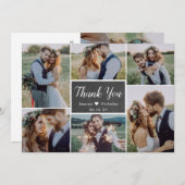 Carte De Remerciements Rustic Simple 6 Photo Collage Mariage de script (Devant / Derrière)