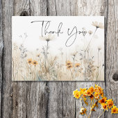 Carte De Remerciements Rustic Summer Field de Mariage Fleur sauvage