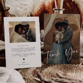 Carte De Remerciements Rustic Thank You Script Wedding Vertical Photo