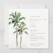 Carte De Remerciements Rustic Tropical Beach Palm Trees Fiançailles Invit (Devant)