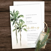 Carte De Remerciements Rustic Tropical Beach Palm Trees Mariage Inviter