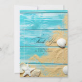 Carte De Remerciements Rustic Turquoise Beach Wedding Photo (Devant)