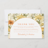 Carte De Remerciements Rustic Vintage Floral Wedding (Devant)