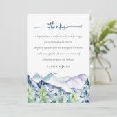 Carte De Remerciements Rustic Watercolor Mountains Mariage (Debout devant)