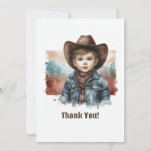 Carte De Remerciements Rustic Western Howdy, Partenaire ! Anniversaire de (Devant)