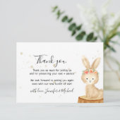 Carte De Remerciements Rustic wild animal bunny rabbit cute Thank You (Debout devant)