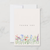 Carte De Remerciements Rustic Wildflower Meadow Wedding Photo (Devant)