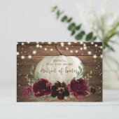 Carte De Remerciements Rustic Wood Citrouille Serez-vous mon maître d'hon (Debout devant)