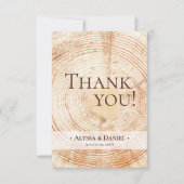 Carte De Remerciements Rustic Wood Mariage Photo petite (Devant)