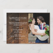 Carte De Remerciements Rustic Wood String Lights Wedding Photo (Dos)