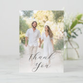Carte De Remerciements Rustique Boho 2 Photo Couple Shower de Mariage Pho (Debout devant)
