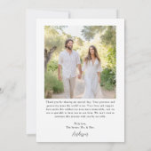 Carte De Remerciements Rustique Boho 2 Photo Couple Shower de Mariage Pho (Dos)