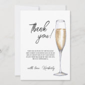 Carte De Remerciements Rustique Boho Champagne Brunch Baby shower Bubbly (Devant)