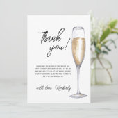 Carte De Remerciements Rustique Boho Champagne Brunch Baby shower Bubbly (Debout devant)