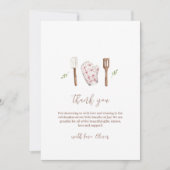 Carte De Remerciements Rustique Boho Chef Cuisine Stuff Baby shower (Devant)