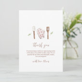 Carte De Remerciements Rustique Boho Chef Cuisine Stuff Baby shower (Debout devant)
