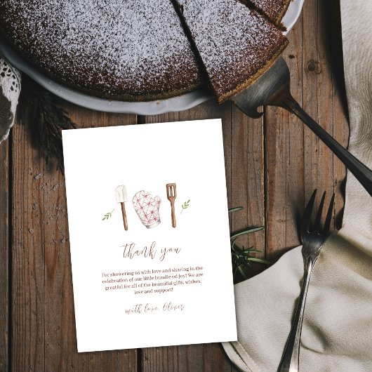 Carte De Remerciements Rustique Boho Chef Cuisine Stuff Baby shower