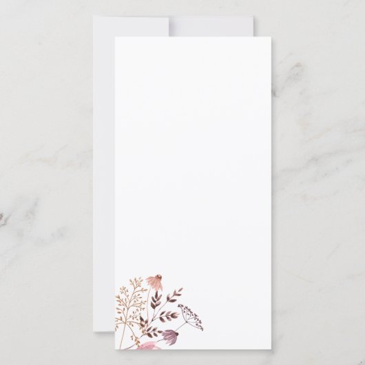 Carte De Remerciements Rustique Boho Chic Automne Fleur sauvage Mariage (Dos)