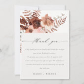 Carte De Remerciements Rustique Boho séché rouille Blush Fern Mariage orc (Devant)