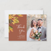 Carte De Remerciements Rustique Brown Autumn Foliage Mariage de automne P (Devant)