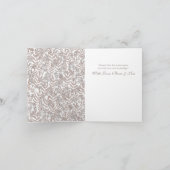 Carte De Remerciements Rustique Brown Mariage Vintage Botanique (Intérieur)