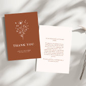 Carte De Remerciements Rustique Burtic Boho Botanical Mariage de automne