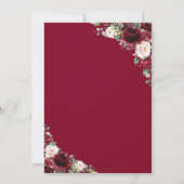 Carte De Remerciements Rustique Chic Bourgogne Blush Floral Mariage Brida (Dos)