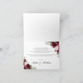 Carte De Remerciements Rustique Chic Bourgogne Blush Floral Mariage Brida (Intérieur)