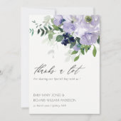 Carte De Remerciements Rustique Chic Violet violet Floral Mariage (Devant)