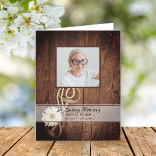 Carte De Remerciements Rustique Daisy Horse Bit Western Funérailles Sympa