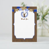 Carte de remerciements rustique de baby shower de (Debout devant)