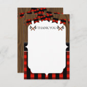 Carte de remerciements rustique de bûcheron (Devant / Derrière)