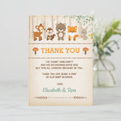 Carte de remerciements rustique de forêt de baby (Debout devant)