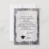 Carte de remerciements Rustique de Graduation Oues (Dos)