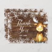 Carte de remerciements rustique de région boisée (Devant / Derrière)