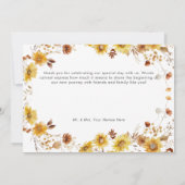 Carte De Remerciements Rustique Delicate Automne Floral Mariage Wreath (Dos)