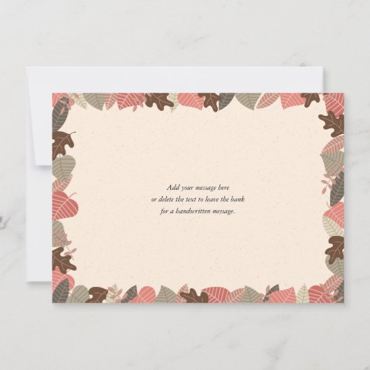 Carte de remerciements Rustique des animaux de boi (Dos)