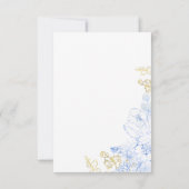 Carte De Remerciements Rustique et élégant Florals Rose Mariage or (Dos)