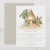 Carte De Remerciements Rustique Fête de Mariage Tropicale de la Plage de (Devant / Derrière)