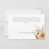 Carte De Remerciements Rustique Fleurs sauvages d'été et Mariage de tourn (Dos)