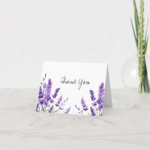Carte De Remerciements Rustique Floral Chic Fête de Mariage Lavande