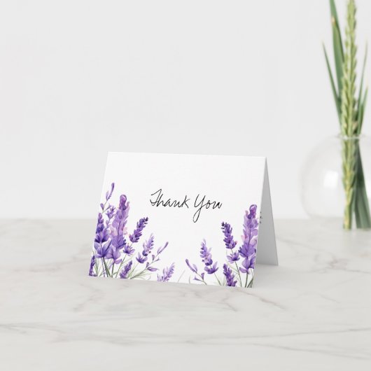 Carte De Remerciements Rustique Floral Chic Lavender Fête des mariées (Devant)